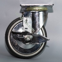 5吋天然橡膠平板式剎車輪